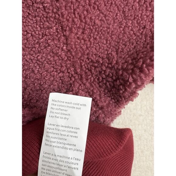 Fabletics Pullover Womens Size 2X Plus Red Crew Malia Sherpa Fleece Cropped New - Picture 7 of 13